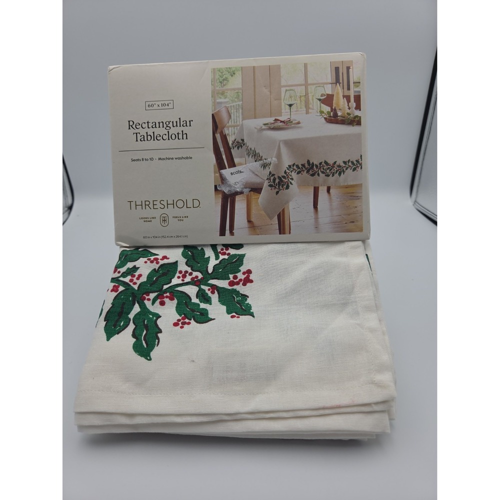 104"x60" Holly Berry Tablecloth - Threshold™